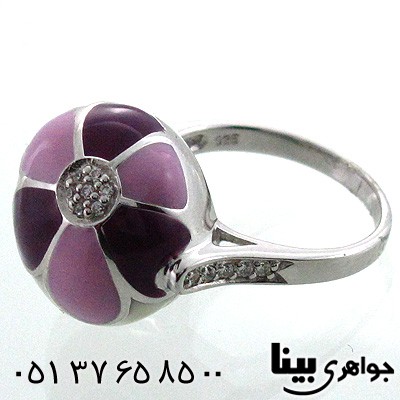انگشتر نقره مینا کاری زنانه گل