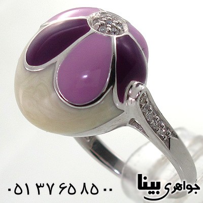 انگشتر نقره مینا کاری زنانه گل