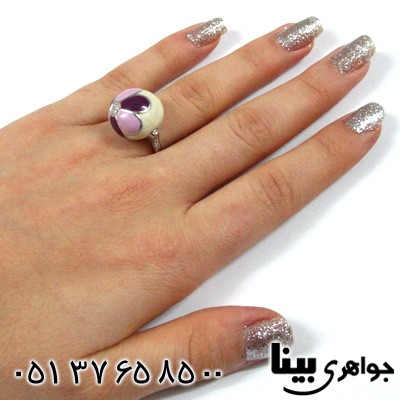 انگشتر نقره مینا کاری زنانه گل