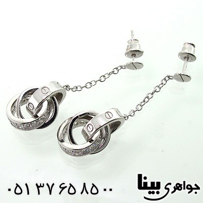 گوشواره نقره زنانه طرح کره چرخان