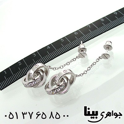 گوشواره نقره زنانه طرح کره چرخان