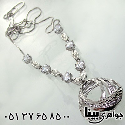 سینه ریز نقره زنانه طرح اشک درشت