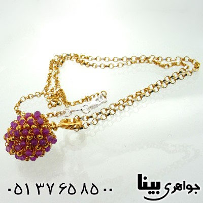 گردنبند آمتیست زنانه خوشه انگوری درشت
