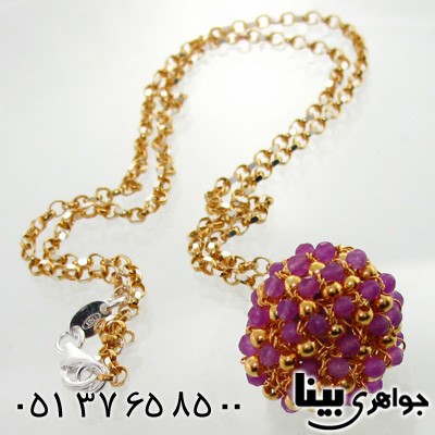 گردنبند آمتیست زنانه خوشه انگوری درشت