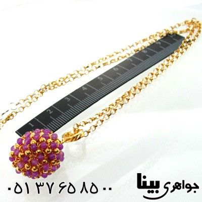 گردنبند آمتیست زنانه خوشه انگوری درشت