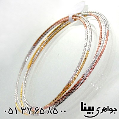 النگو نقره طرح پیچ ظریف سه رنگ