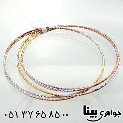 النگو نقره طرح پیچ ظریف سه رنگ