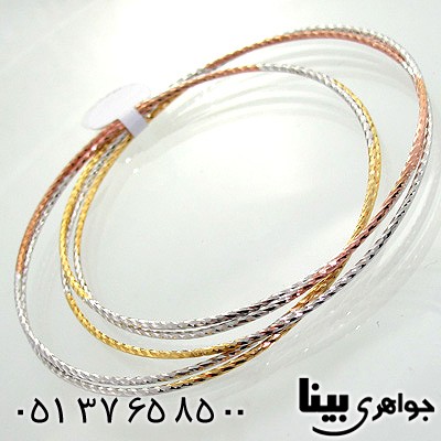 النگو نقره طرح پیچ ظریف سه رنگ