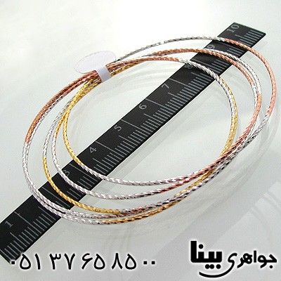 النگو نقره طرح پیچ ظریف سه رنگ