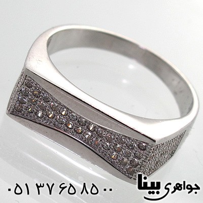 انگشتر نقره مردانه میکروستینگ مستطیلی