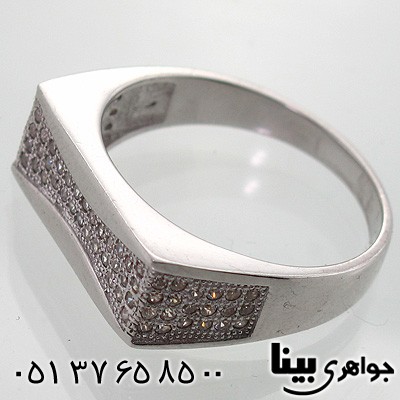 انگشتر نقره مردانه میکروستینگ مستطیلی