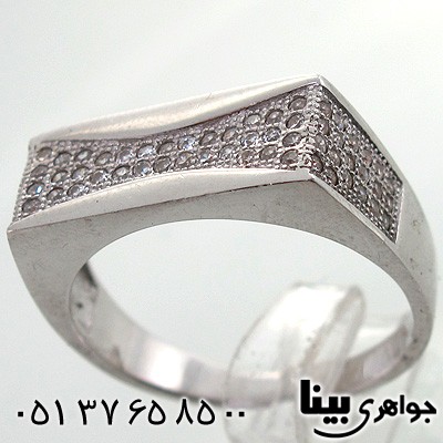 انگشتر نقره مردانه میکروستینگ مستطیلی