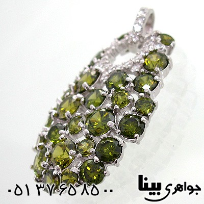 گردنبند زبرجد زنانه درشت طرح انگور درخشان