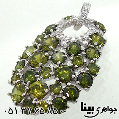 گردنبند زبرجد زنانه درشت طرح انگور درخشان