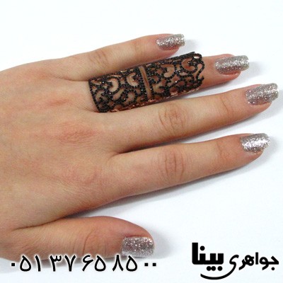 انگشتر عقیق سیاه (اونیکس) زنانه شوالیه