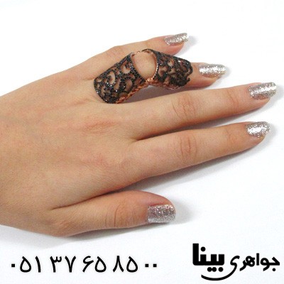 انگشتر عقیق سیاه (اونیکس) زنانه شوالیه