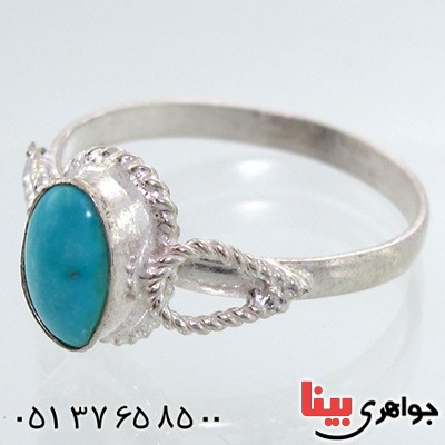 انگشتر فیروزه نیشابوری زنانه طرح سنتی