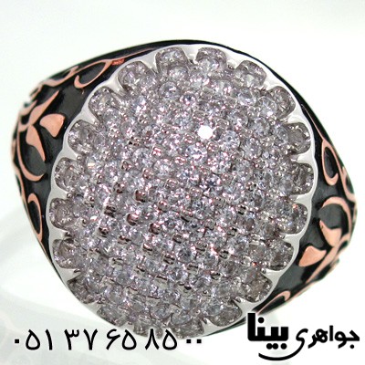 انگشتر نقره مردانه طرح دایره میکروستینگ درشت