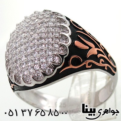 انگشتر نقره مردانه طرح دایره میکروستینگ درشت