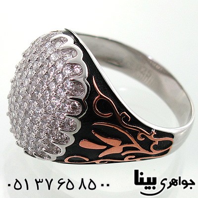 انگشتر نقره مردانه طرح دایره میکروستینگ درشت