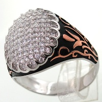 انگشتر نقره مردانه طرح دایره میکروستینگ درشت