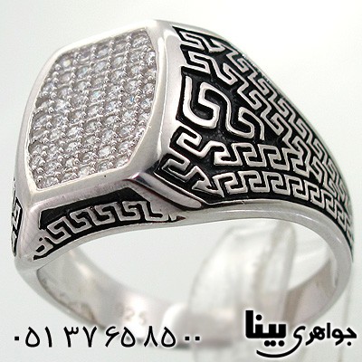 انگشتر نقره میکروستینگ طرح ورساچی پهن و درشت