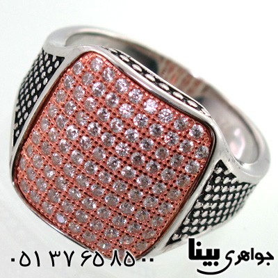 انگشتر نقره مردانه مربعی طرح میکروستینگ