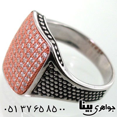 انگشتر نقره مردانه مربعی طرح میکروستینگ