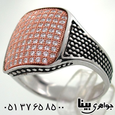 انگشتر نقره مردانه مربعی طرح میکروستینگ