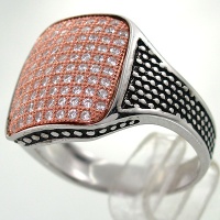 انگشتر نقره مردانه مربعی طرح میکروستینگ