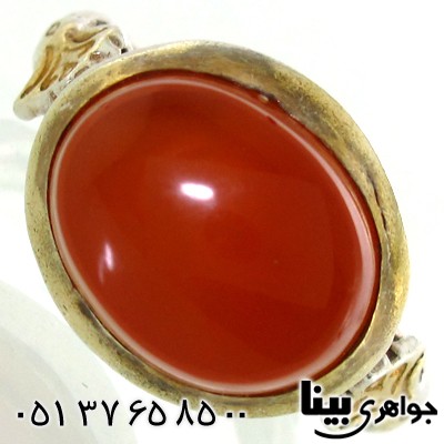انگشتر عقیق یمنی مردانه طرح صفوی دو رنگ