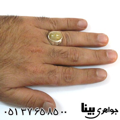انگشتر عقیق باباقوری مردانه درشت شفاف