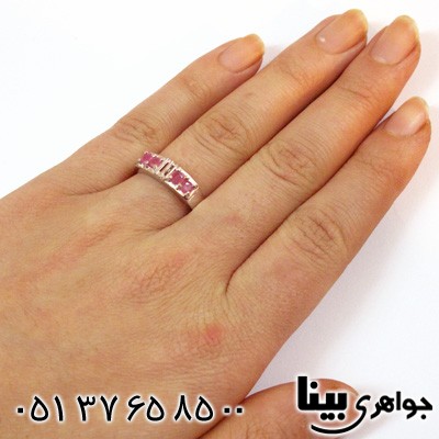 انگشتر یاقوت سرخ زنانه طرح مینا