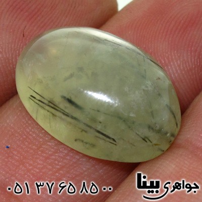 نگین انگشتر یشم مویی بیضی شفاف و زیبا