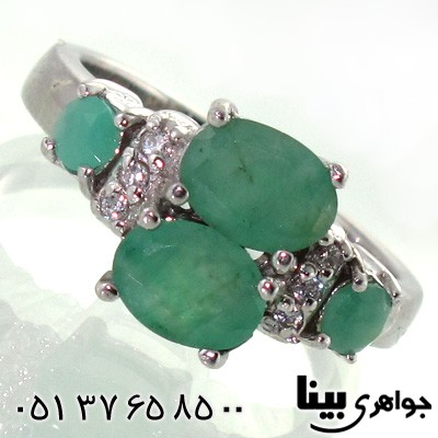 انگشتر زمرد زنانه طرح شهرزاد