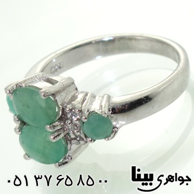 انگشتر زمرد زنانه طرح شهرزاد