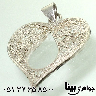 گردنبند نقره زنانه ملیله طرح قلب