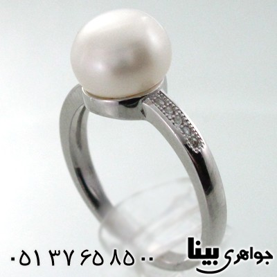 انگشتر مروارید زنانه طرح حلقه