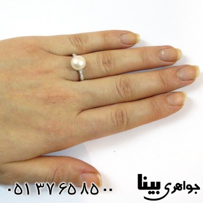 انگشتر مروارید زنانه طرح حلقه