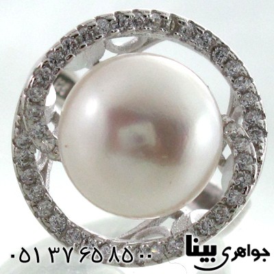 انگشتر مروارید زنانه دور نگین