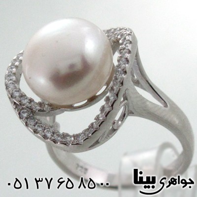 انگشتر مروارید زنانه دور نگین