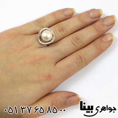 انگشتر مروارید زنانه دور نگین