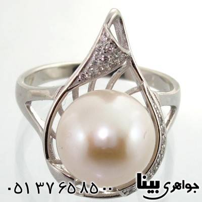 انگشتر مروارید زنانه طرح قطره درشت