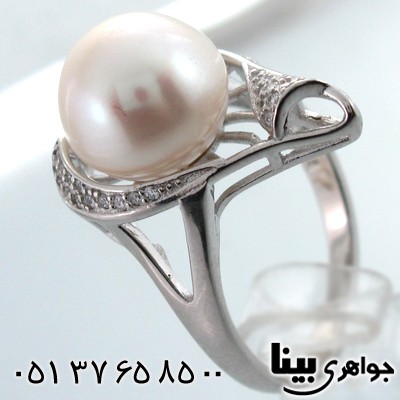 انگشتر مروارید زنانه طرح قطره درشت