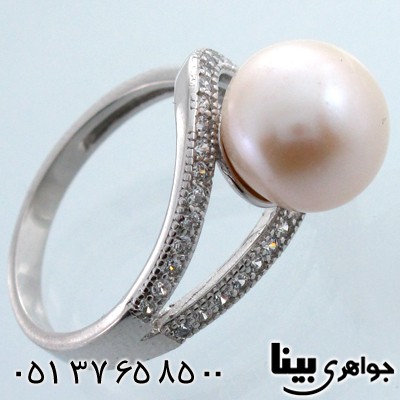 انگشتر مروارید زنانه طرح اشک