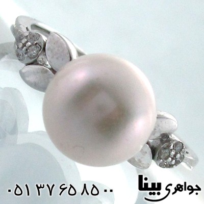 انگشتر مروارید زنانه طرح لاله