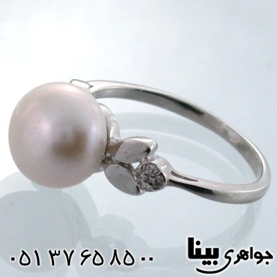 انگشتر مروارید زنانه طرح لاله