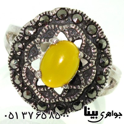 انگشتر عقیق شرف الشمس زنانه طرح شبنم