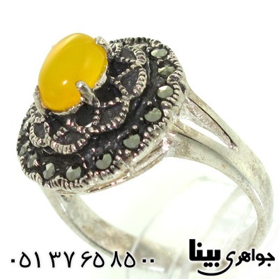 انگشتر عقیق شرف الشمس زنانه طرح شبنم