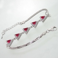 دستبند نقره زنانه طرح یاقوت سرخ